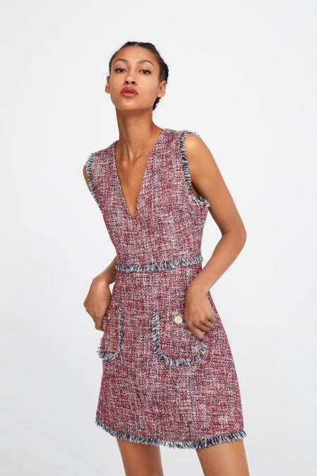 chanel style dress zara